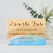 Elegant Beach Watercolor Wedding Save The Date (Staand voorkant)