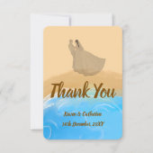 Elegant Beach Watercolor Wedding Thank You Card Bedankkaart (Voorkant)