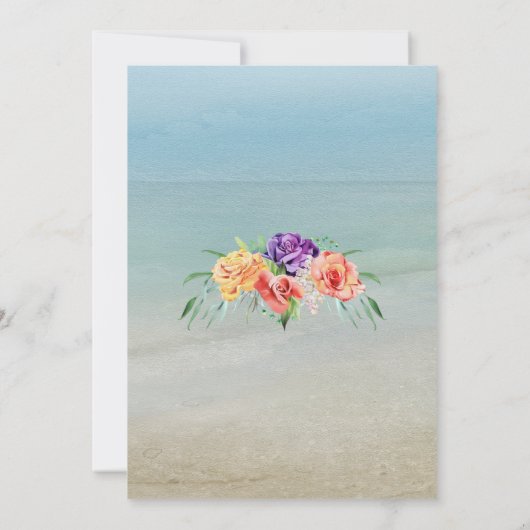 Elegant Beach Waterverf Kaart (Achterkant)