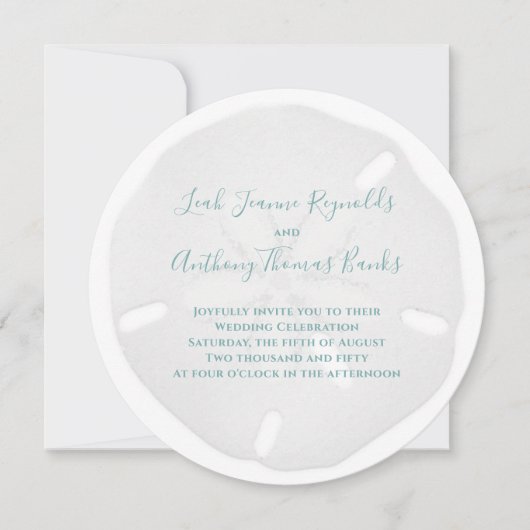 Elegant Beach Waterverf Tropische zanddollar Kaart (Voorkant)