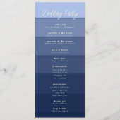 Elegant Beach Waves Blue Stripes Modern Wedding Programmakaart (Achterkant)