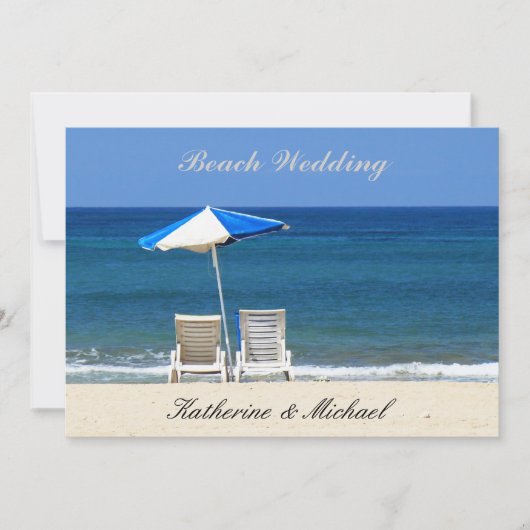 Elegant Beach Weddenschappen Kaart (Voorkant)