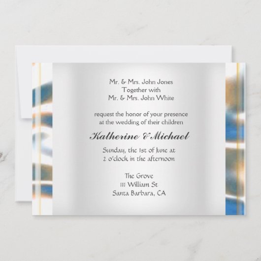 Elegant Beach Weddenschappen Kaart (Achterkant)