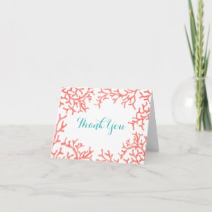 Elegant Beach Wedding Coral Reef Bedankkaart