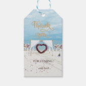 Elegant Beach Wedding Floral Arbor Hartelijk dank Cadeaulabel (Voorkant)