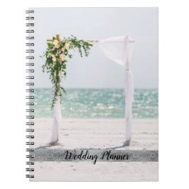 Elegant Beach Wedding Floral Arbor, Lace Notitieboek
