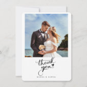 Elegant Beach Wedding Photo Thank You Card  Kaart (Voorkant)