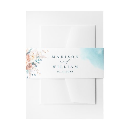 Elegant Beach Wedding Uitnodigingen Wikkel (Voorkant Voorbeeld)