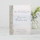 Elegant Beach with Soft Blue Wash  Kaart (Staand voorkant)