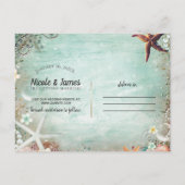 Elegant Beach Zee Starfish Pearls 16e 16e verjaard Aankondigingskaart (Achterkant)