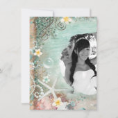 Elegant Beach Zee Starfish & Pearls Sweet 16 Foto Kaart (Achterkant)