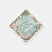 Elegant Beach Zee Starfish & Pearls Sweet 16 Party Servetten (Hoek)