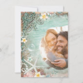 Elegant Beach Zee Starfish Pearls Verloving Foto Kaart (Achterkant)
