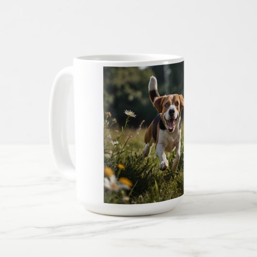 Elegant Beagle Coffee Mok (Voorkant links)