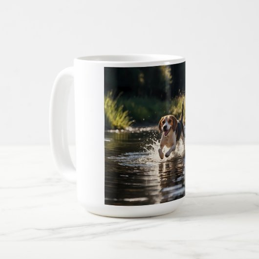 Elegant Beagle Coffee Mok (Voorkant links)