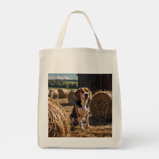 Elegant Beagle Grocery Tas (Achterkant)