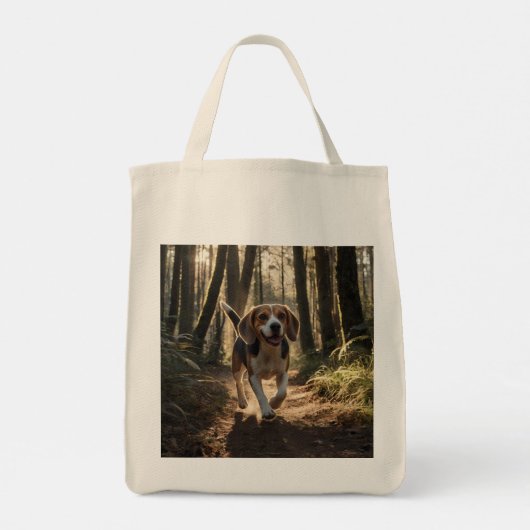 Elegant Beagle Grocery Tas (Achterkant)
