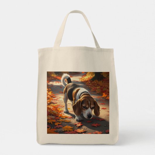 Elegant Beagle Grocery Tas (Achterkant)