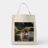 Elegant Beagle Grocery Tas (Achterkant)