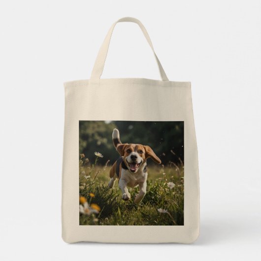 Elegant Beagle Grocery Tas (Achterkant)