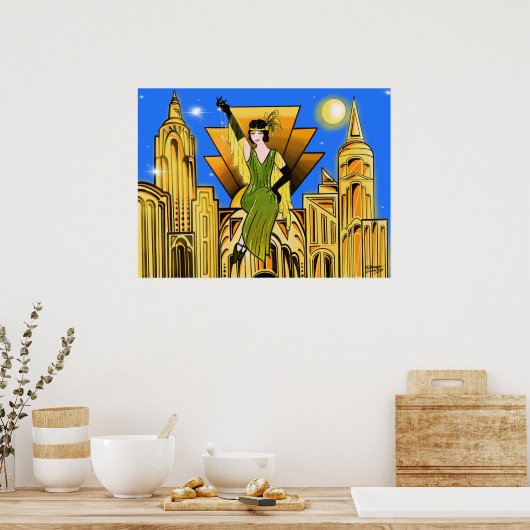 Elegant Beauful Art Deco-geïnspireerd Poster (Keuken)