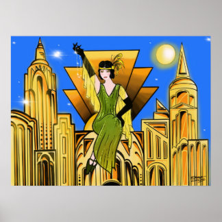 Elegant Beauful Art Deco-geïnspireerd Poster