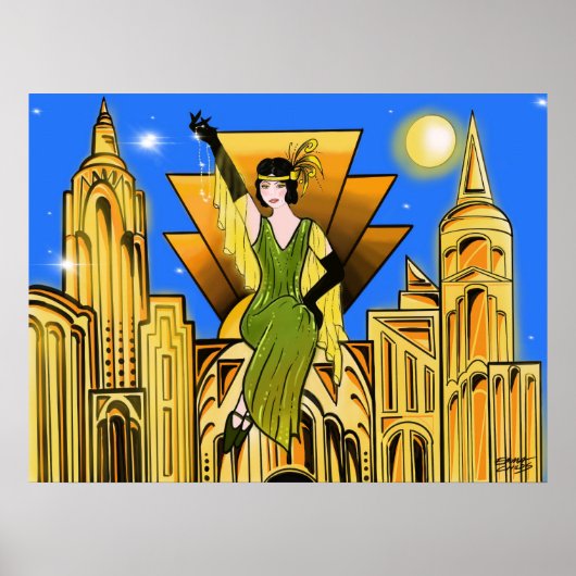 Elegant Beauful Art Deco-geïnspireerd Poster (Voorkant)