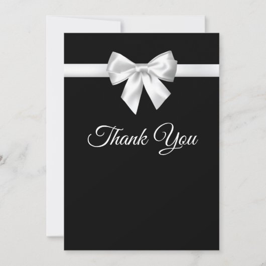 Elegant Beauful Black White  Weddenschap Bedankkaart (Voorkant)