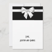 Elegant Beauful Black White  Weddenschap Bedankkaart (Achterkant)