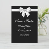 Elegant Beauful Black White  Weddenschap Save The Date (Staand voorkant)