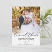 Elegant Beauful Calligraphy Love Bedankt Wedding (Staand voorkant)