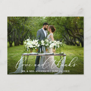 Elegant Beauful Calligraphy Love Bedankt Wedding Briefkaart
