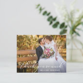 Elegant Beauful Calligraphy Photo Wedding Briefkaart (Staand voorkant)