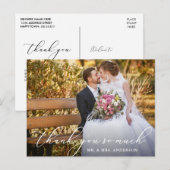 Elegant Beauful Calligraphy Photo Wedding Briefkaart (Voorkant / Achterkant)