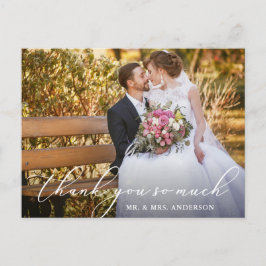 Elegant Beauful Calligraphy Photo Wedding Briefkaart