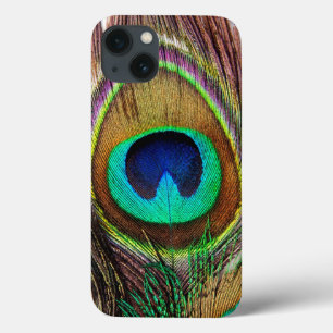 Elegant Beauful Jewel Colored Peacock Feathers iPhone 13 Hoesje