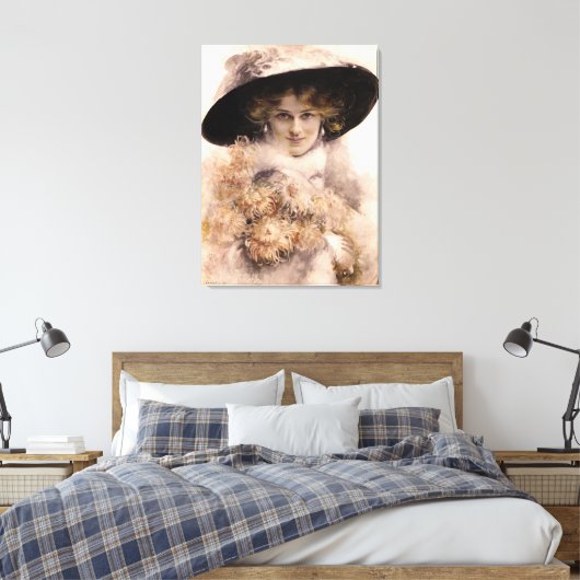 Elegant Beauful Lady Portret Canvas Afdruk (Insitu (Slaapkamer))