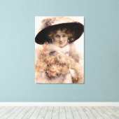 Elegant Beauful Lady Portret Canvas Afdruk (Insitu (Houten vloer))