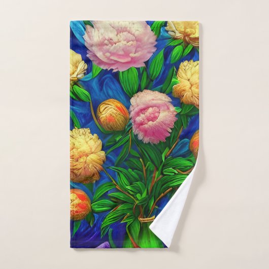 Elegant Beauful Peony Collectie Bad Handdoek (Handdoek)