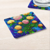 Elegant Beauful Peony Collectie Kartonnen Onderzetters (Schuin)