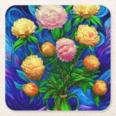 Elegant Beauful Peony Collectie Kartonnen Onderzetters (Voorkant)