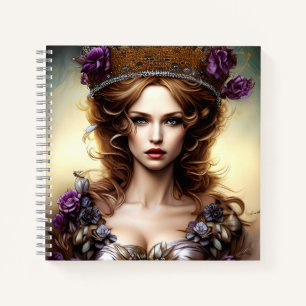 Elegant Beauful Princess Paars Roos Notitieboek