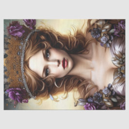 Elegant Beauful Princess Paarse Roos-ontvlechting Tissuepapier