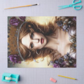 Elegant Beauful Princess Paarse Roos-ontvlechting Tissuepapier (Craft)