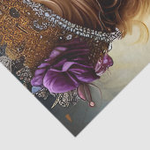 Elegant Beauful Princess Paarse Roos-ontvlechting Tissuepapier (Detail)