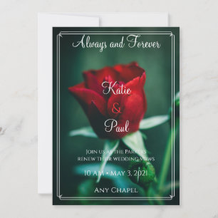 Elegant Beauful Roos Wedding Invitation Kaart
