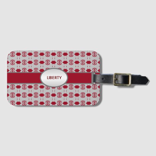 Elegant Beauful Silver en Burgundy Bagagelabel (Voorkant (horizontaal))