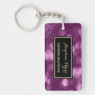 Elegant Beauticien Glamoureuze Paars Luxe Bokeh Sleutelhanger