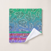 Elegant beautiful gradient blue green floral cute bad handdoek (Wasdoekje)