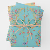 Elegant beautiful peacock watercolour inpakpapier vel (In situ)